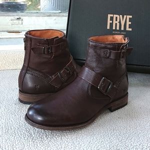 Frye "Tyler Engineer" Back Zip Leather Boot